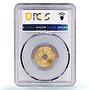 France East Africa 10 centimes Republic Coinage KM-4 MS64 PCGS brass coin 1943