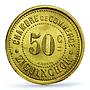 Senegal 50 centimes Ziguinchor Coinage Palm Tree MS64 PCGS brass coin 1921