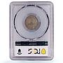 Belgium 50 centimes Leopold II Dutch Text Der Belgen MS62 PCGS silver coin 1901