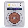 Belgium Congo Free State 10 centimes Leopold II Star MS63 PCGS copper coin 1894