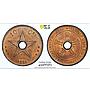 Belgium Congo Free State 10 centimes Leopold II Star MS63 PCGS copper coin 1894