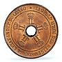 Belgium Congo Free State 10 centimes Leopold II Star MS63 PCGS copper coin 1894