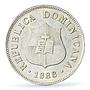 Dominican Republic 2 1/2 centavos Small Date Mark A KM-7 AU58 PCGS coin 1888