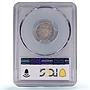 Spain 50 centimos King Alfonso XIII Coinage Mark SMV AU58 PCGS silver coin 1904