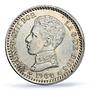 Spain 50 centimos King Alfonso XIII Coinage Mark SMV AU58 PCGS silver coin 1904