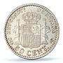 Spain 50 centimos King Alfonso XIII Coinage Mark SMV AU58 PCGS silver coin 1904