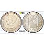 Spain 50 centimos King Alfonso XIII Coinage Mark SMV MS62 PCGS silver coin 1904