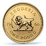 Great Britain Rhodesia 1 pound Queen Elizabeth KM-6 PR65 PCGS gold coin 1966