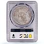 Spain 5 pesetas King Alfonso XII Coinage KM-676 AU55 PCGS silver coin 1878