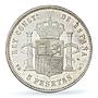 Spain 5 pesetas King Alfonso XII Coinage KM-676 AU55 PCGS silver coin 1878