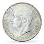 Spain 5 pesetas King Alfonso XII Coinage KM-688 MS61 PCGS silver coin 1885