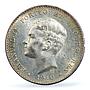 Portugal 1000 reis King Manuel II Peninsular War AU58 PCGS silver coin 1910