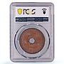 Belgium Congo Free State 10 centimes Leopold II Star MS63 PCGS copper coin 1889