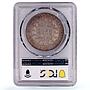 Brazil 2000 reis King Pedro II Coinage KM-462 AU55 PCGS silver coin 1851