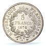 France 5 francs Liberty Equality Fraternity Hercules MS61 PCGS silver coin 1876