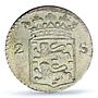 Netherlands W. Friesland 2 stuiver Province KM-106.1 MS63 PCGS silver coin 1787