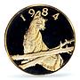 Panama 20 balboas Conservation Wildlife Puma Cat Fauna PR69 PCGS gold coin 1984
