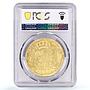 Chile 8 escudos King Carlos IV Coinage Mark AJ KM-54 AU58 PCGS gold coin 1801