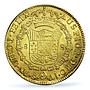 Chile 8 escudos King Carlos IV Coinage Mark AJ KM-54 AU58 PCGS gold coin 1801
