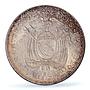 Ecuador 5 sucres Republic Coinage Antonio Sucre KM-79 MS64 PCGS silver coin 1944