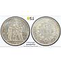 France 5 francs Liberty Equality Fraternity Hercules MS62 PCGS silver coin 1848