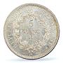 France 5 francs Liberty Equality Fraternity Hercules MS62 PCGS silver coin 1848