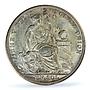 Peru 1 sol Republic Coinage Seated Liberty Small Letters MS63 PCGS coin 1925