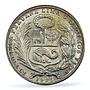 Peru 1 sol Republic Coinage Seated Liberty Small Letters MS63 PCGS coin 1925