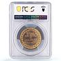 Peru General Oscar Benavides Politics Gilt SP63 PCGS copper medal 1939