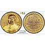 Peru General Oscar Benavides Politics Gilt SP63 PCGS copper medal 1939