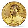 Peru General Oscar Benavides Politics Gilt SP63 PCGS copper medal 1939