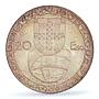 Portugal 20 escudos Financial Renewal Seated Figure MS64 PCGS silver coin 1953