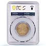Great Britain West Africa 1 shilling George V KM-12a MS65 PCGS brass coin 1936