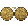 Great Britain West Africa 1 shilling George V KM-12a MS65 PCGS brass coin 1936
