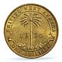Great Britain West Africa 1 shilling George V KM-12a MS65 PCGS brass coin 1936
