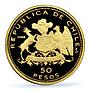 Chile 50 pesos Military Academy Bernardo O'Higgins PR68 PCGS gold coin 1968