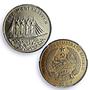 Laos 10 kip Five Mast Ship Clipper Preussen Non Magnet MS68 PCGS CuNi coin 1988