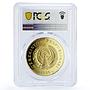 Uzbekistan 100 som Amir Temur Tamerlan Horseman Gilt PR66 PCGS silver coin 1996
