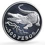 Colombia 500 pesos Conservation Wildlife Crocodile Fauna proof silver coin 1978