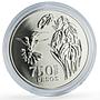 Colombia 750 pesos Conservation Wildlife Hummingbird Fauna silver coin 1978