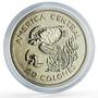 Costa Rica 50 colones Conservation Wildlife Green Turtle Fauna silver coin 1974