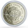 Costa Rica 50 colones Conservation Wildlife Green Turtle Fauna silver coin 1974