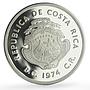 Costa Rica 50 colones Conservation Wildlife Turtle Fauna proof silver coin 1974