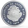 Costa Rica 50 colones Conservation Wildlife Turtle Fauna proof silver coin 1974