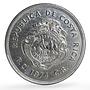 Costa Rica 100 colones Conservation Wildlife Manatee Fauna silver coin 1974