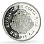 Costa Rica 100 colones Conservation Manatee Fauna proof silver coin 1974