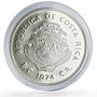 Costa Rica 100 colones Conservation Manatee Fauna proof silver coin 1974