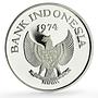 Indonesia 2000 rupiah Conservation Javan Tiger Fauna proof silver coin 1974