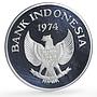 Indonesia 2000 rupiah Conservation Javan Tiger Fauna proof silver coin 1974