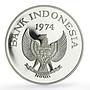 Indonesia 5000 rupiah Conservation Orangutan Monkey Fauna proof silver coin 1974
